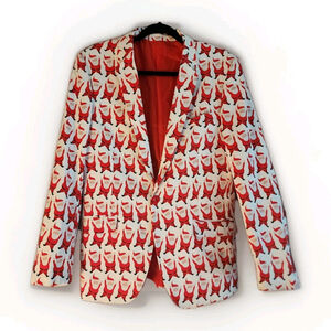 Suslo Couture Santa Blazer/Jacket in a red & White Sz Large 42 Slim Fit
